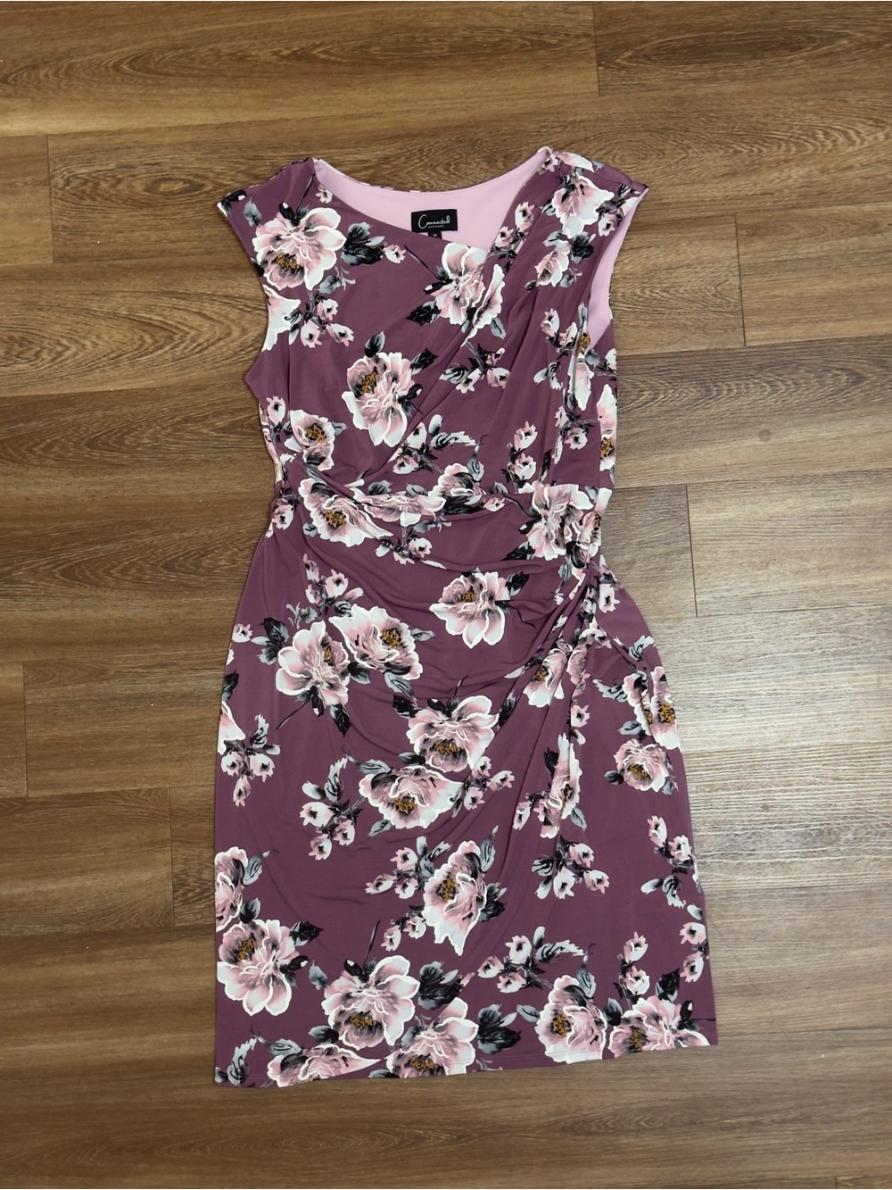 connected apparel Mauve Floral Midi Sheath Dress